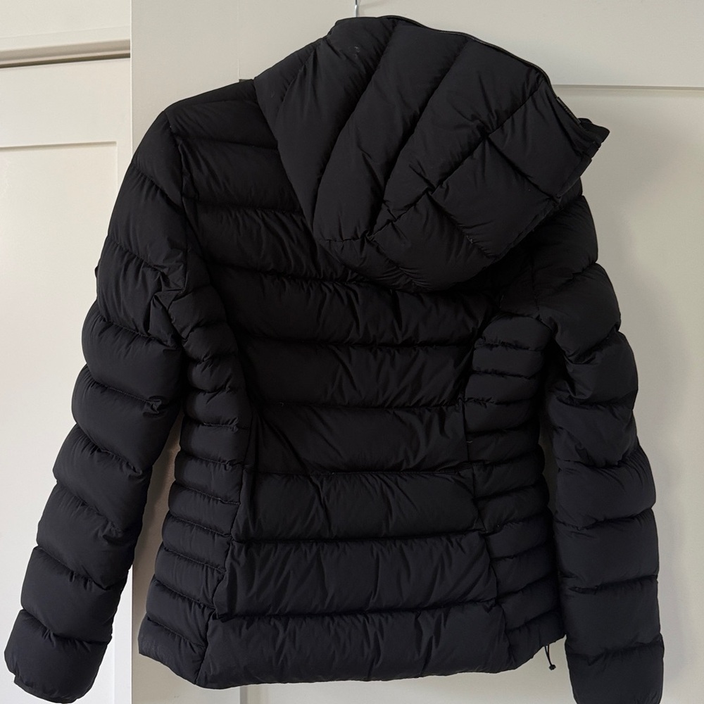 Women’s Herbe Moncler Black Hooded Puffer Jacket size Moncler 2 - Picture 8 of 12